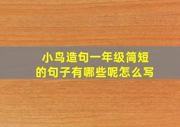 小鸟造句一年级简短的句子有哪些呢怎么写