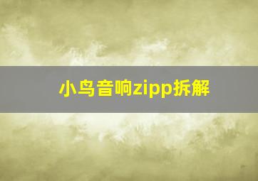 小鸟音响zipp拆解