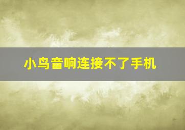 小鸟音响连接不了手机