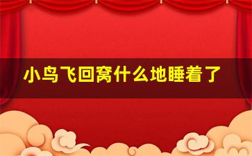 小鸟飞回窝什么地睡着了