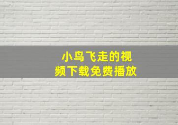 小鸟飞走的视频下载免费播放