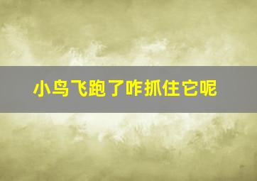 小鸟飞跑了咋抓住它呢