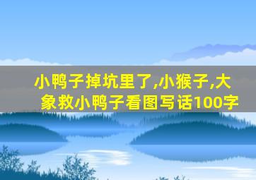 小鸭子掉坑里了,小猴子,大象救小鸭子看图写话100字