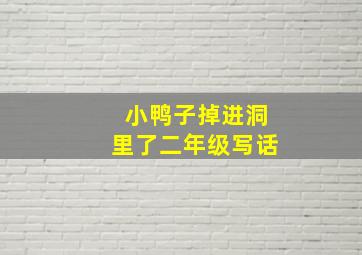 小鸭子掉进洞里了二年级写话