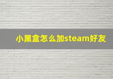 小黑盒怎么加steam好友