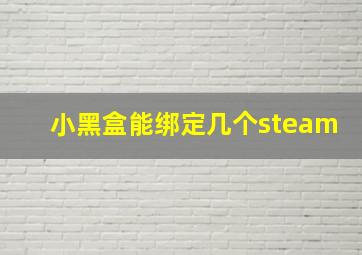 小黑盒能绑定几个steam