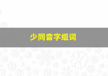 少同音字组词