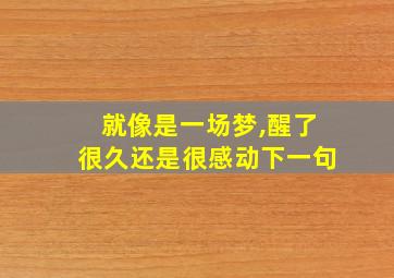 就像是一场梦,醒了很久还是很感动下一句