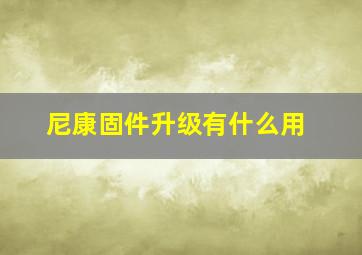 尼康固件升级有什么用