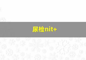 尿检nit+