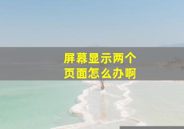 屏幕显示两个页面怎么办啊