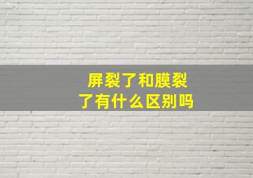 屏裂了和膜裂了有什么区别吗