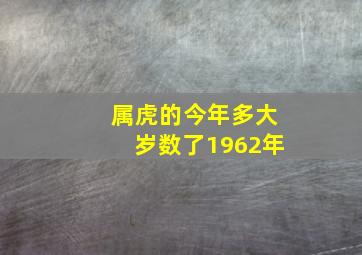 属虎的今年多大岁数了1962年