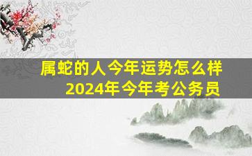 属蛇的人今年运势怎么样2024年今年考公务员