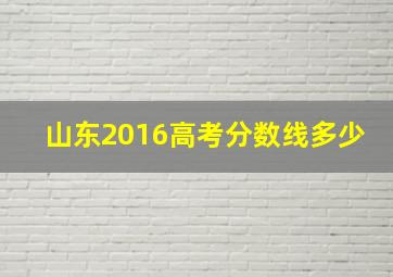 山东2016高考分数线多少