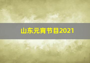 山东元宵节目2021