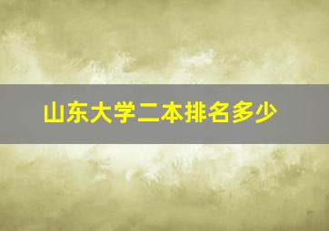 山东大学二本排名多少