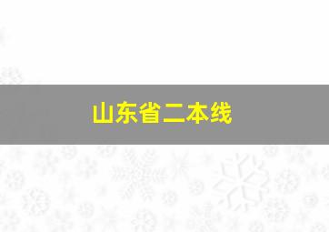 山东省二本线