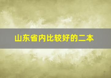 山东省内比较好的二本