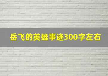 岳飞的英雄事迹300字左右