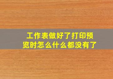 工作表做好了打印预览时怎么什么都没有了