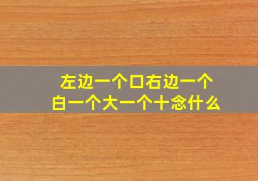 左边一个口右边一个白一个大一个十念什么