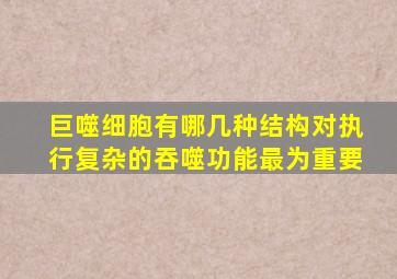 巨噬细胞有哪几种结构对执行复杂的吞噬功能最为重要