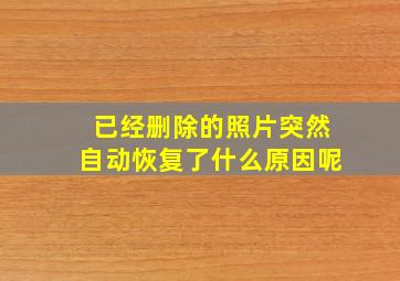 已经删除的照片突然自动恢复了什么原因呢