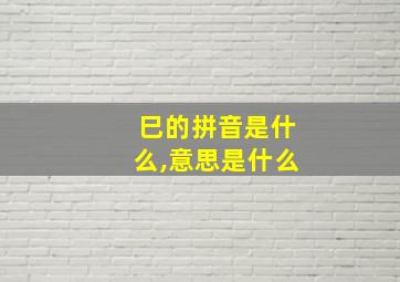 巳的拼音是什么,意思是什么