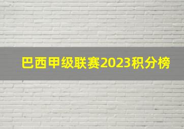 巴西甲级联赛2023积分榜