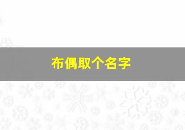 布偶取个名字