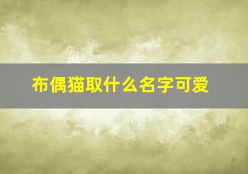 布偶猫取什么名字可爱