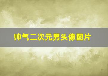 帅气二次元男头像图片