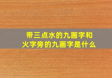 带三点水的九画字和火字旁的九画字是什么