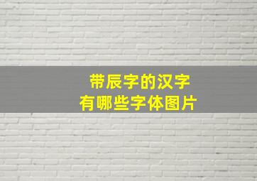 带辰字的汉字有哪些字体图片