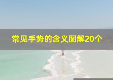 常见手势的含义图解20个