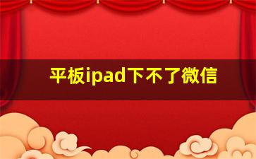 平板ipad下不了微信