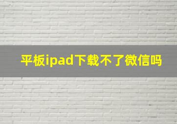 平板ipad下载不了微信吗