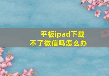 平板ipad下载不了微信吗怎么办