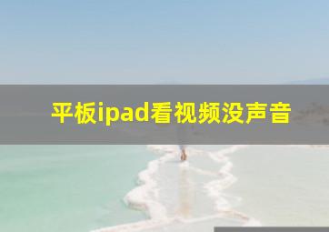 平板ipad看视频没声音