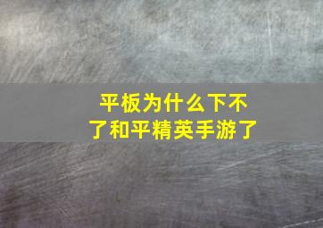 平板为什么下不了和平精英手游了