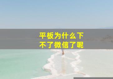 平板为什么下不了微信了呢