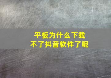 平板为什么下载不了抖音软件了呢