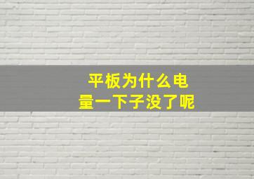 平板为什么电量一下子没了呢