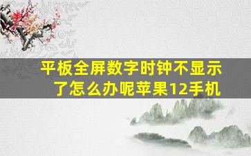 平板全屏数字时钟不显示了怎么办呢苹果12手机