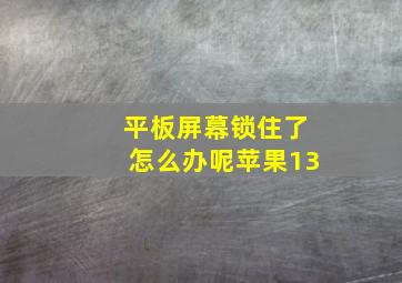 平板屏幕锁住了怎么办呢苹果13