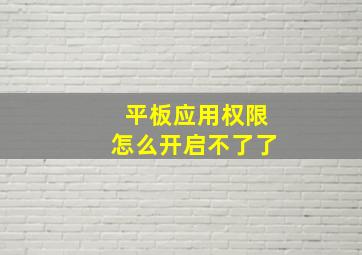 平板应用权限怎么开启不了了