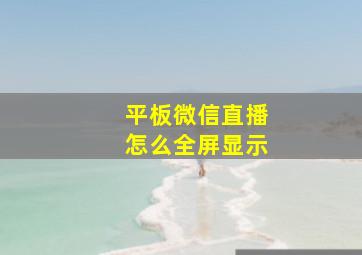 平板微信直播怎么全屏显示