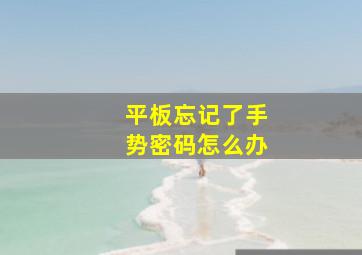 平板忘记了手势密码怎么办