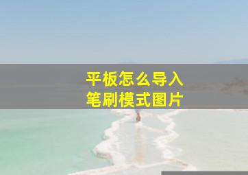 平板怎么导入笔刷模式图片